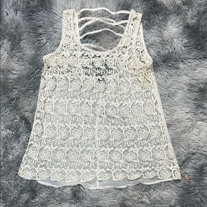 ♥️ Maurices Cream Lace Top Size Medium